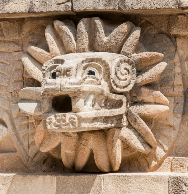 Gettyimages 468742122 Detail Of The Temple Of Quetzalcoatl Teotihuacan Mexico