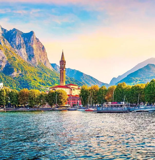 Lake Como Italy with mountains in the background